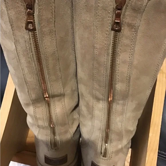 UGG Classic Beige Suede Boots - Picture 3 of 7